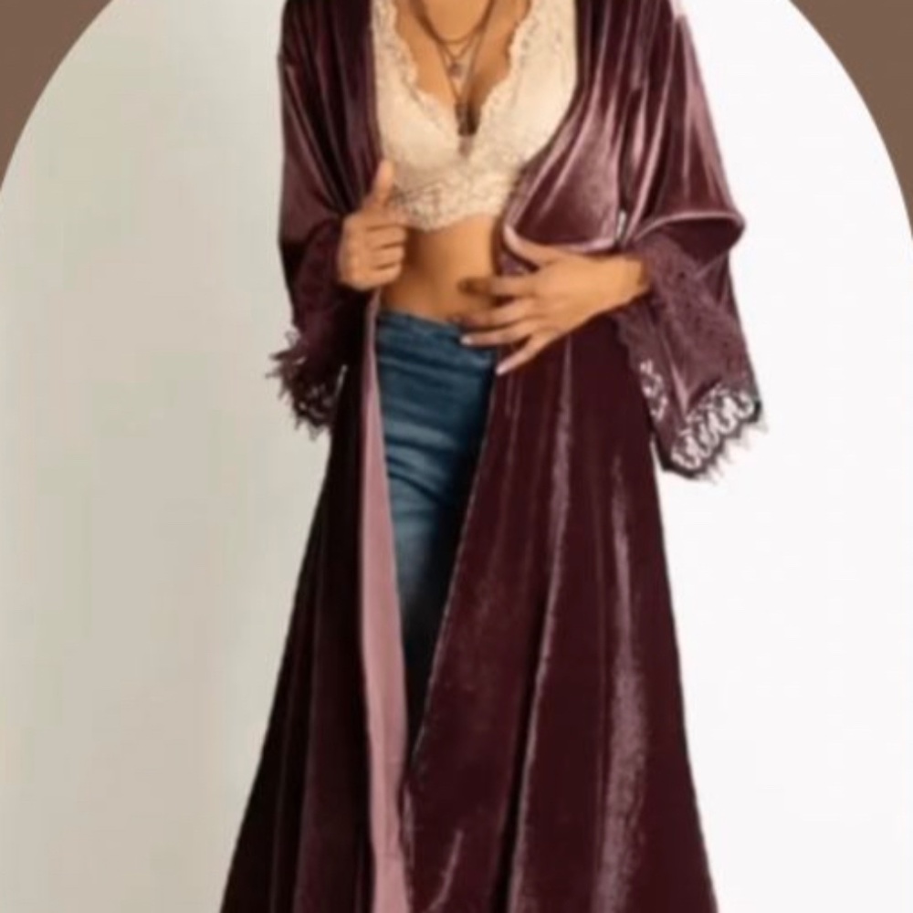 Joyfolie Lalette Velvet Lacy Duster